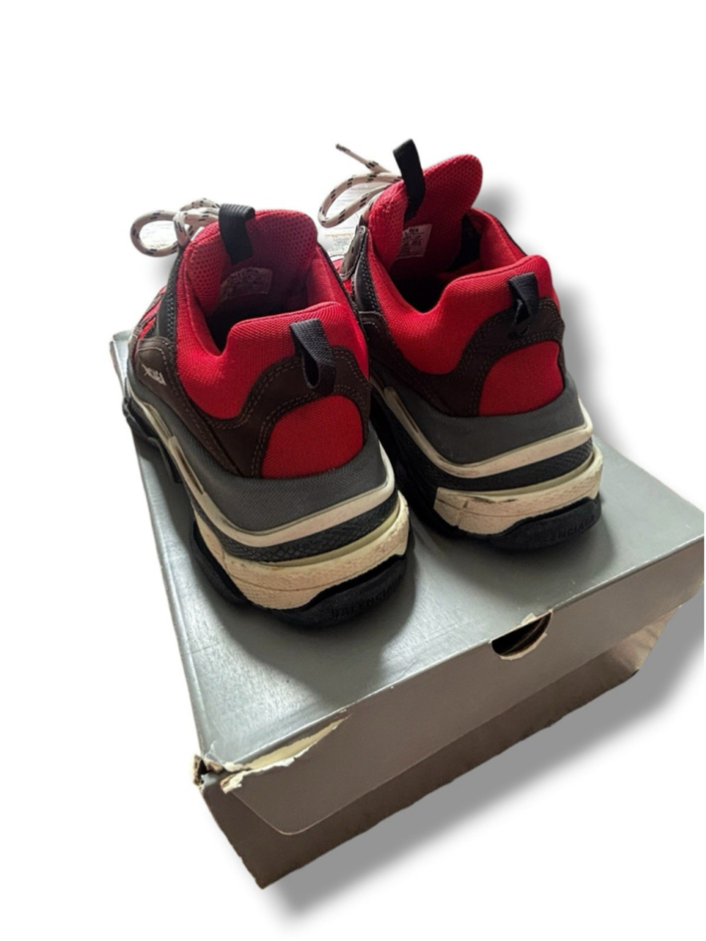 Size 10- Balenciaga Triple S Red Black W/Box - Picture 16 of 16